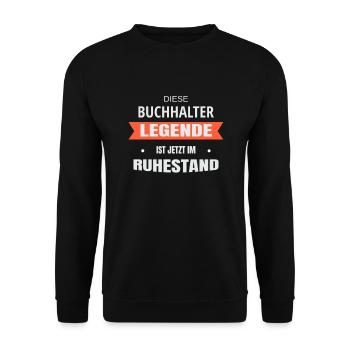 Rente Ruhestand Pension Buchhalter - Unisex Pullover - Schwarz - Vorne - Alina (178cm) & Michal (187cm)
