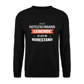 Rente Ruhestand Pension Hotelfachmann - Unisex Pullover - Schwarz - Vorne - Alina (178cm) & Michal (187cm)