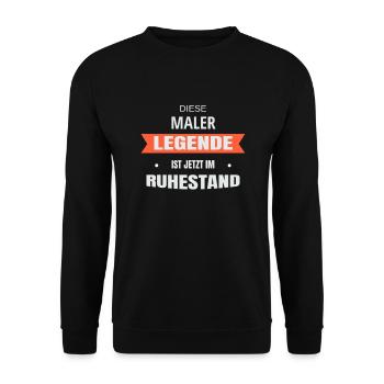 Rente Ruhestand Pension Maler - Unisex Pullover - Schwarz - Vorne - Alina (178cm) & Michal (187cm)