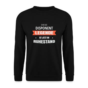 Rente Ruhestand Pension Disponent - Unisex Pullover - Schwarz - Vorne - Alina (178cm) & Michal (187cm)