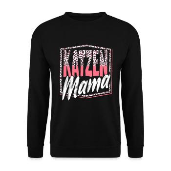 Katzen Mama Kätzchen Katzenbesitzerin Katze - Unisex Pullover - Schwarz - Vorne - Alina (178cm) & Michal (187cm)
