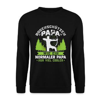 Bogenschützen Papa Vater Bogenschiessen - Unisex Pullover - Schwarz - Vorne - Alina (178cm) & Michal (187cm)