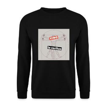 Drôle de vin à boire Design Vino à Veritas - Sweat-shirt Unisexe - noir - Devant - Alina (178cm) & Michal (187cm)