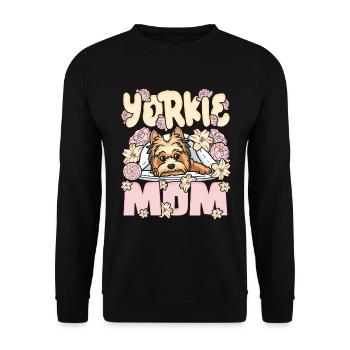 Yorkie Maman Yorkshire Terrier Chien Maman - Sweat-shirt Unisexe - noir - Devant - Alina (178cm) & Michal (187cm)