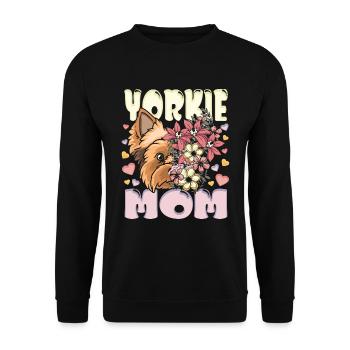 Yorkie Maman Yorkshire Terrier Chien Maman - Sweat-shirt Unisexe - noir - Devant - Alina (178cm) & Michal (187cm)