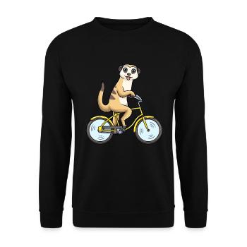 Erdmännchen Fahrradfahren Surikat Biking Fahrrad - Unisex Pullover - Schwarz - Vorne - Alina (178cm) & Michal (187cm)