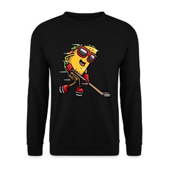 Taco Eishockeyspieler Eishockey - Unisex Pullover - Schwarz - Vorne - Alina (178cm) & Michal (187cm)