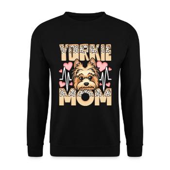 Yorkie Maman Maman Yorkshire Terrier - Sweat-shirt Unisexe - noir - Devant - Alina (178cm) & Michal (187cm)