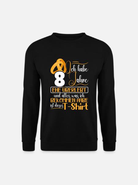 Blecherne Hochzeit 8 Jahre Verheiratet - Unisex Pullover - Schwarz