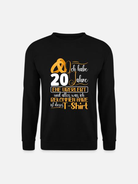 Porzellanhochzeit 20 Jahre Verheiratet - Unisex Pullover - Schwarz