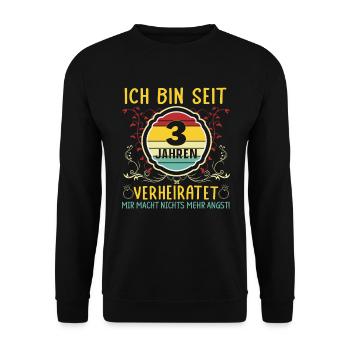 3 Jahre Verheiratet 3. Hochzeitstag - Unisex Pullover - Schwarz - Vorne - Alina (178cm) & Michal (187cm)