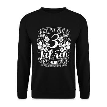 3 Jahre Verheiratet 3. Hochzeitstag - Unisex Pullover - Schwarz - Vorne - Alina (178cm) & Michal (187cm)
