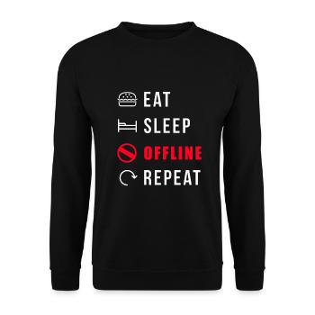 Offline No Reception Signal Internet Connection - Unisex Sweatshirt - black - Front - Alina (178cm) & Michal (187cm)