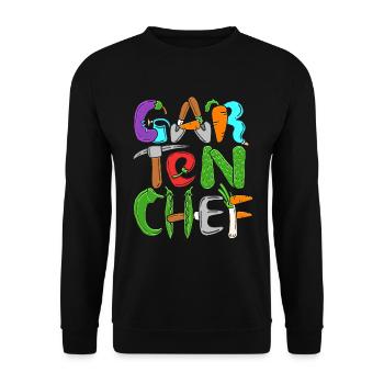 Gartenchef Gartenbau Garten Hobbygärtner Gärtner - Unisex Pullover - Schwarz - Vorne - Alina (178cm) & Michal (187cm)