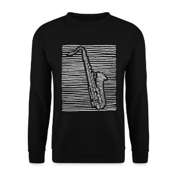 Saxophoniste Instrument de musique Saxophone Musicien - Sweat-shirt Unisexe - noir - Devant - Alina (178cm) & Michal (187cm)