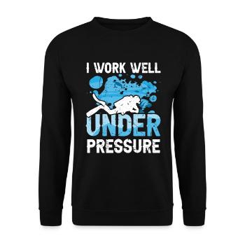 Taucher Tauchen Tiefseestauchen - Unisex Pullover - Schwarz - Vorne - Alina (178cm) & Michal (187cm)