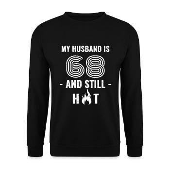68 years birthday husband - Unisex Sweatshirt - black - Front - Alina (178cm) & Michal (187cm)