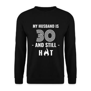 30 years birthday husband - Unisex Sweatshirt - black - Front - Alina (178cm) & Michal (187cm)