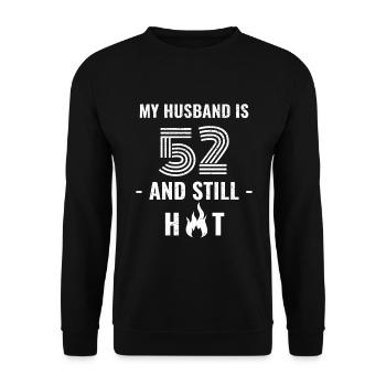 52 years birthday husband - Unisex Sweatshirt - black - Front - Alina (178cm) & Michal (187cm)