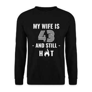 43 years birthday wife gift - Unisex Sweatshirt - black - Front - Alina (178cm) & Michal (187cm)