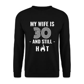 Cadeau d’anniversaire de femme de 30 ans - Sweat-shirt Unisexe - noir - Devant - Alina (178cm) & Michal (187cm)