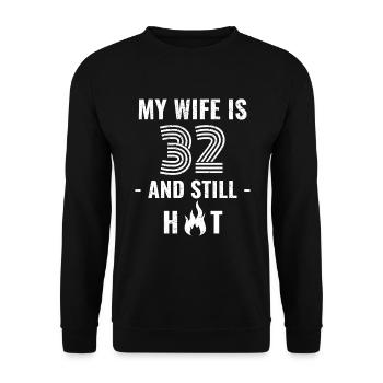 32 years birthday wife gift - Unisex Sweatshirt - black - Front - Alina (178cm) & Michal (187cm)
