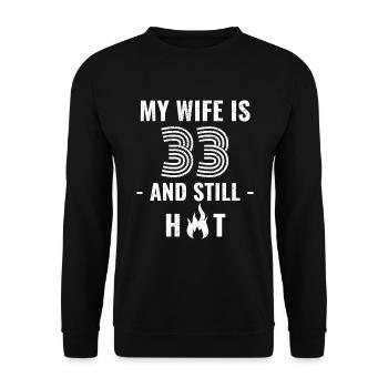 33 years birthday wife gift - Unisex Sweatshirt - black - Front - Alina (178cm) & Michal (187cm)