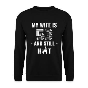 53 years birthday wife gift - Unisex Sweatshirt - black - Front - Alina (178cm) & Michal (187cm)