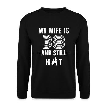 38 years birthday wife gift - Unisex Sweatshirt - black - Front - Alina (178cm) & Michal (187cm)