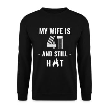41 years birthday wife gift - Unisex Sweatshirt - black - Front - Alina (178cm) & Michal (187cm)