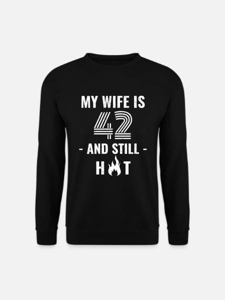 42 Jahre Geburtstag Ehefrau Geschenk - Unisex Pullover - Schwarz