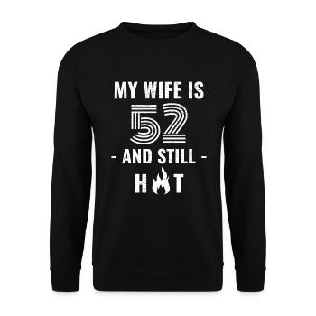 52 years birthday wife gift - Unisex Sweatshirt - black - Front - Alina (178cm) & Michal (187cm)