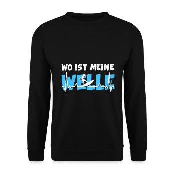 Surfen Wellenreiten Windsurfen Wassersport Surfer - Unisex Pullover - Schwarz - Vorne - Alina (178cm) & Michal (187cm)