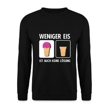Weniger Eis ist auch keine Lösung - Unisex Pullover - Schwarz - Vorne - Alina (178cm) & Michal (187cm)