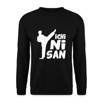 Karate Kampfsport Karateka Japan Kampfkunst - Unisex Pullover - Schwarz - Vorne - Alina (178cm) & Michal (187cm)