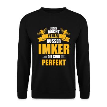 Imker Bienen - Unisex Pullover - Schwarz - Vorne - Alina (178cm) & Michal (187cm)