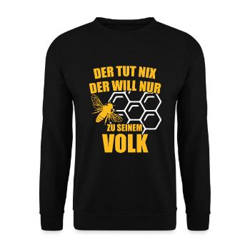 Imker Bienen - Unisex Pullover - Schwarz - Vorne - Alina (178cm) & Michal (187cm)