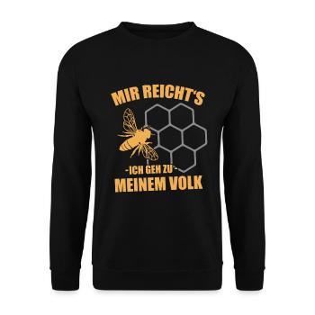 Imker Bienen - Unisex Pullover - Schwarz - Vorne - Alina (178cm) & Michal (187cm)