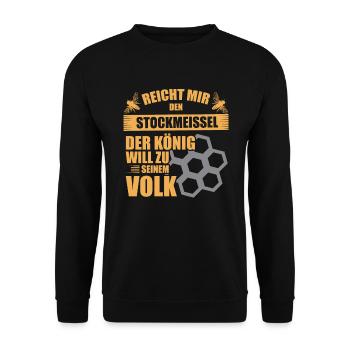 Imker Bienen - Unisex Pullover - Schwarz - Vorne - Alina (178cm) & Michal (187cm)