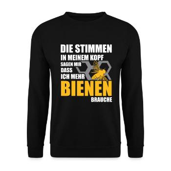 Imker Bienen - Unisex Pullover - Schwarz - Vorne - Alina (178cm) & Michal (187cm)