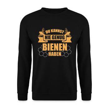 Imker Bienen - Unisex Pullover - Schwarz - Vorne - Alina (178cm) & Michal (187cm)