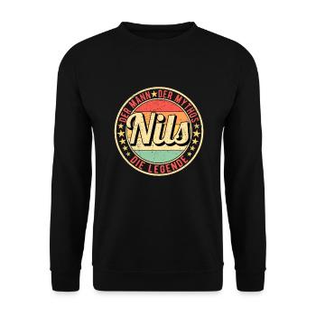 Nils Der Mann Der Mythos Die Legende - Unisex Pullover - Schwarz - Vorne - Alina (178cm) & Michal (187cm)