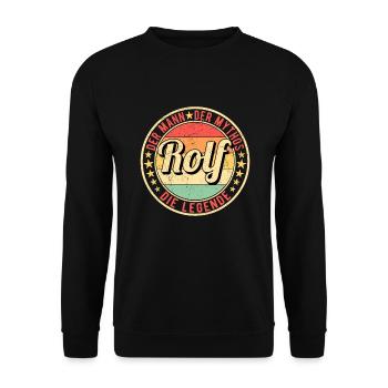 Rolf Der Mann Der Mythos Die Legende - Unisex Pullover - Schwarz - Vorne - Alina (178cm) & Michal (187cm)