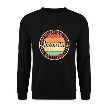 Joachim Der Mann Der Mythos Die Legende - Unisex Pullover - Schwarz - Vorne - Alina (178cm) & Michal (187cm)
