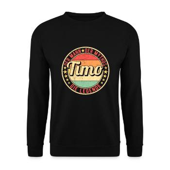 Timo Der Mann Der Mythos Die Legende - Unisex Pullover - Schwarz - Vorne - Alina (178cm) & Michal (187cm)