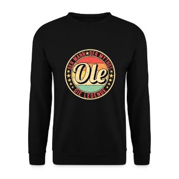 Ole Der Mann Der Mythos Die Legende - Unisex Pullover - Schwarz - Vorne - Alina (178cm) & Michal (187cm)