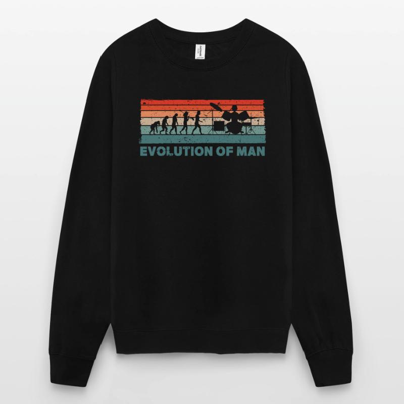 Retro Schlagzeuger Evolution Drummer Unisex Pullover