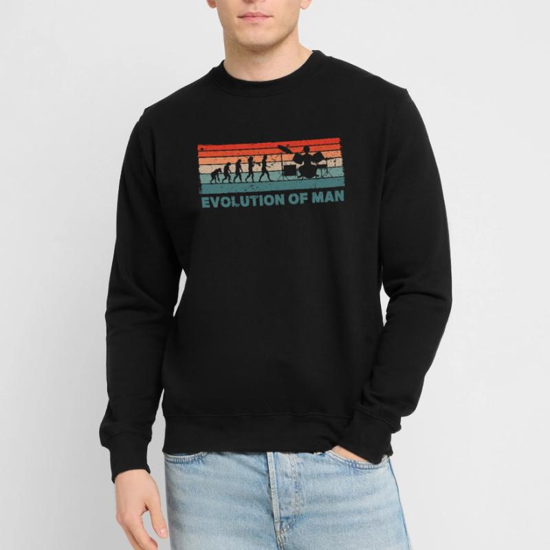 Retro Schlagzeuger Evolution Drummer Unisex Pullover