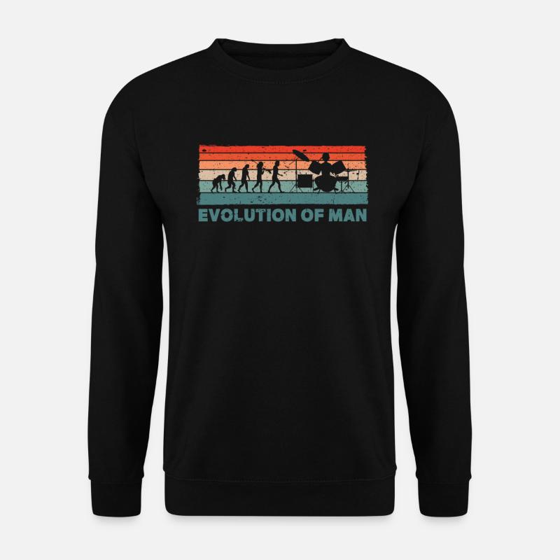 Retro Schlagzeuger Evolution Drummer - Unisex Pullover - Schwarz