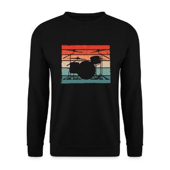 Retro Schlagzeuger Drummer - Unisex Sweatshirt - black - Front - Alina (178cm) & Michal (187cm)